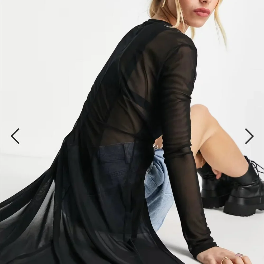 NWT Lola May Mesh Dip Hem Top (ASOS) - Size 8/M - Picture 7 of 8